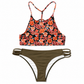 Two Piece Floral Cross Back Suit