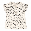 Cream & Black Polka Dot Flutter Sleeve Top
