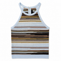 High Neck Multi Color Striped Tank