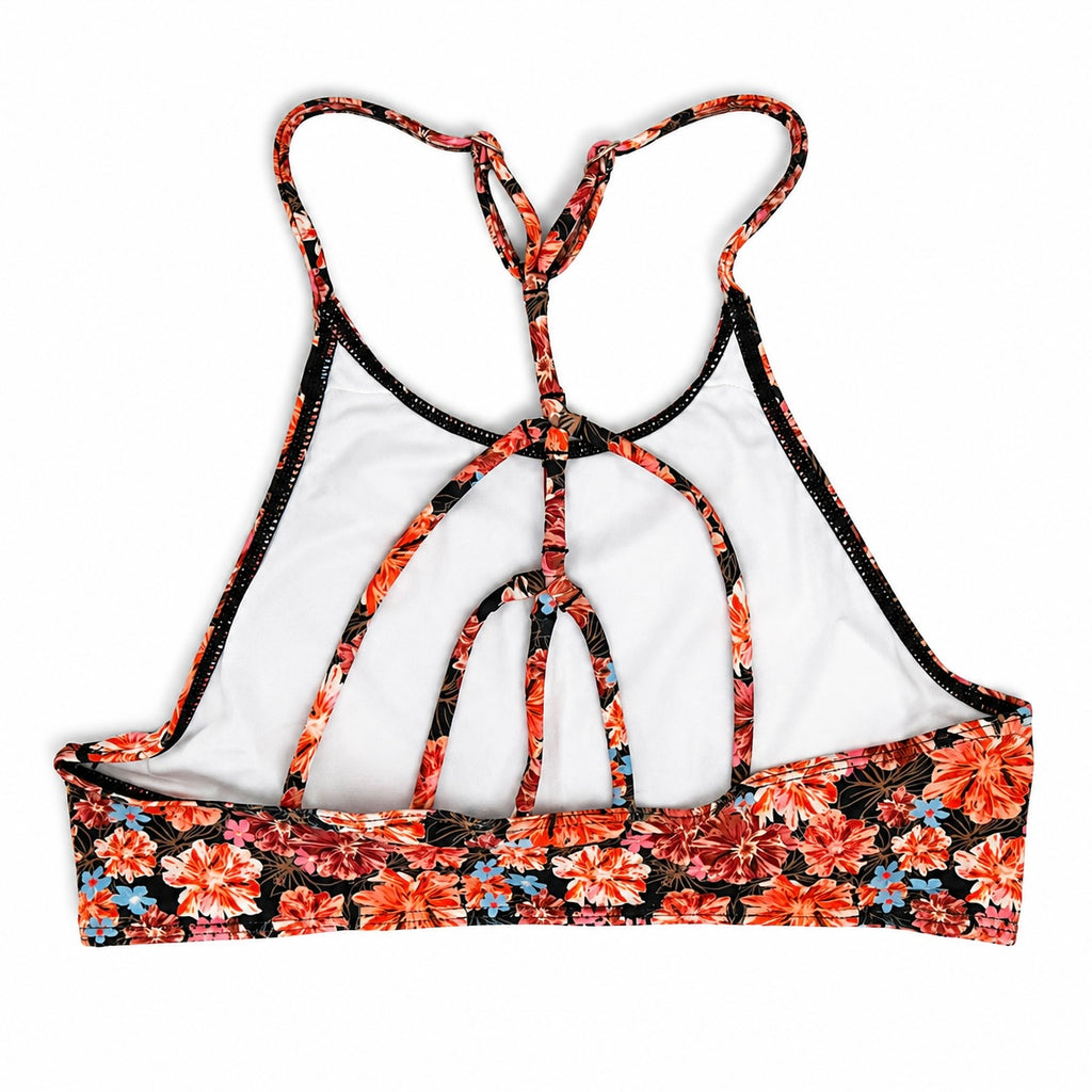 Two Piece Floral Cross Back Suit