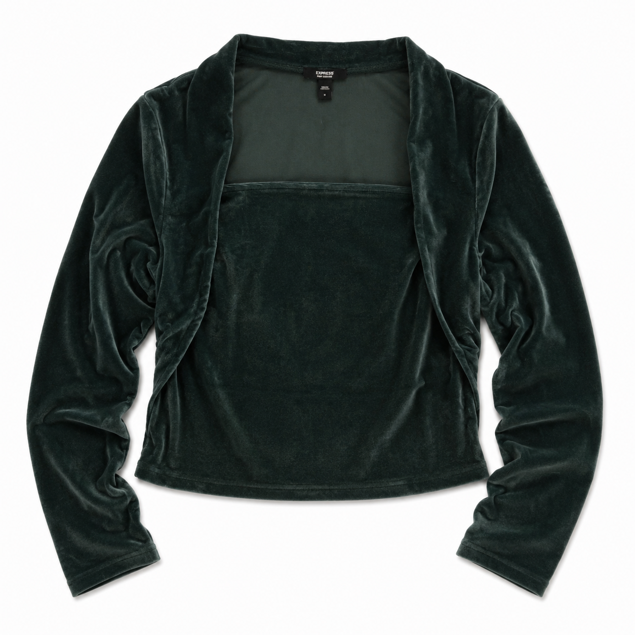 Square Neck Velvet Long Sleeve