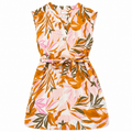 Tropical Wrap Linen Dress